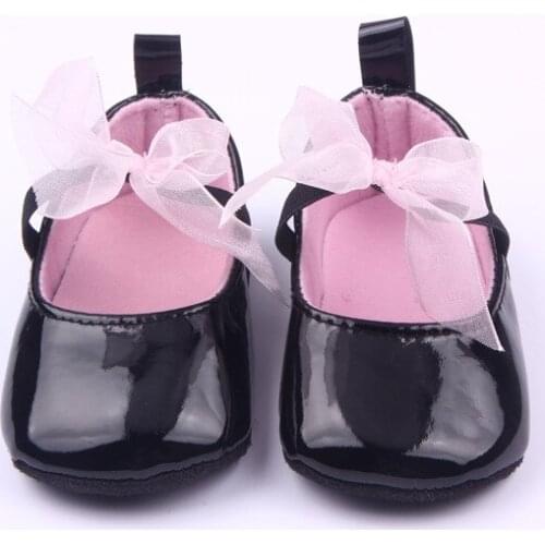 PU Leather Baby Girl Shoes Infant Moccasins Princess Baby Shoes Bow Newborn Soft Soled Non-slip Crib Shoes First Walker 0-18M