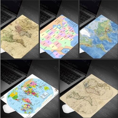 Yzuoan New World Map Natural Rubber Mouse Pad Anti-slip Washable Gaming Table Pad Notebook Computer Mouse Pad Keyboard Pad