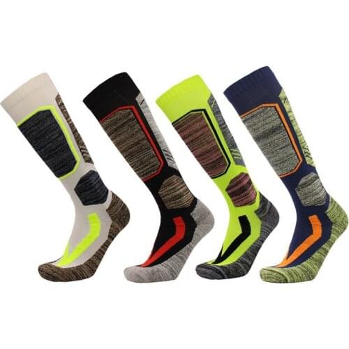 New Men Women Long Skiing Sports Sock Breathable Towel Bottom Thicken Climbing Camping Hiking Sport Socks 4 Colors