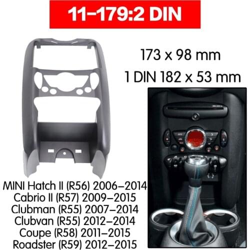 One Din Radio Fascia for MINI Hatch II R56 Cabrio II R57 Clubman R55 Clubvan R55 Coupe R5DVD Stereo Panel Dash Mount11-179