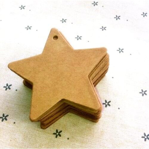 Wholesale 200pcs Kraft Cardboard 6*6cm Blank Star Gift Tag For DIY Hang Price Labels Greeting Card Crafts
