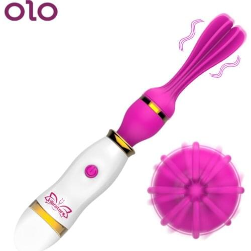 OLO Rotation Oral Vibrator AV Stick Clitoris Stimulate Tongue Licking Breast Massage Female Masturbation Sex Toys for Women