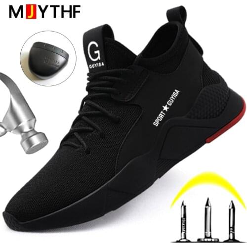 MJYTHF Work sneakers Safety Shoes European standard Steel Toe Cap work boots Puncture-Proof Indestructible Security boots 49 50