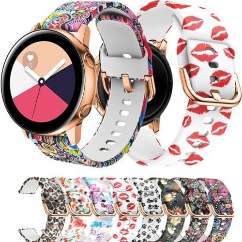 22mm 20mm Watchband For Samsung Galaxy Watch 3 42mm Active 2/3 40mm Graffiti Silicone Bracelet For Gear S2 S3 Amazfit bip Straps