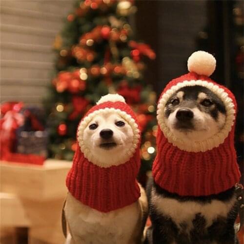 Christmas Knitted Pets Store Warm Lovely Dog Hats For Pets Cats Winter Warm Knitting Dog Cap Dog Beanie For Puppies Kittens U3