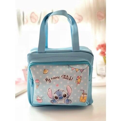 Disney mickey mouse Mummy Bag Large-capacity Multifunctional Storage Bag Princess Mermaid Handbag Shoulder Bag pu Lunch Box Bag