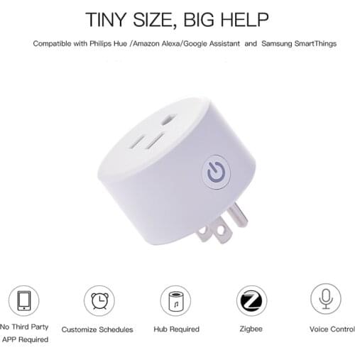1/2 pcs Zigbee Smart Plug, Smart Outlet Suitable for Echo Plus Hub, Philips Hue, SmartThings, Google Home (Hub Required 3.0)