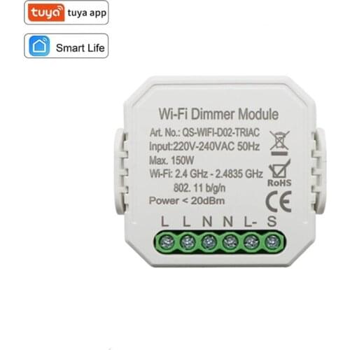 Tuya DIY Smart WiFi Light LED Dimmer Switch Remote Control 1/2 Way Switch,Works with Alexa Echo Google Home