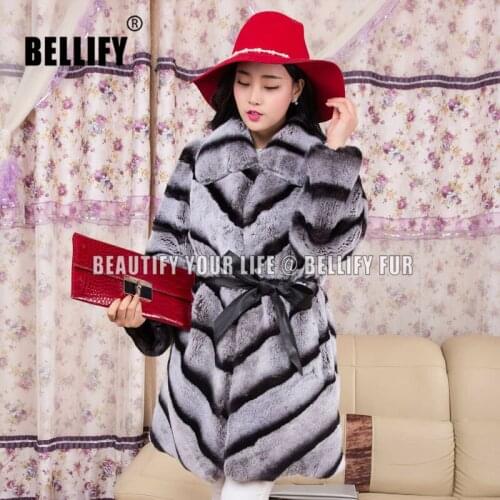 Top Quality Women Whole Skin Furs Jacket Chinchilla Color Real Natural Rex Rabbit Fur Coat Striped Coats Warm Outerwear CW222