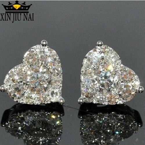 925 sterling silver temperament exquisite heart-shaped super shining female earrings jewelry diamond earrings Ladies gift
