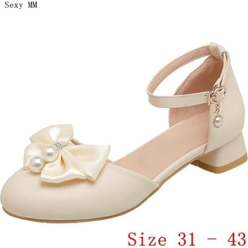 Pumps Women Oxfords Career D'Orsay Shoes Low Med Heels Woman Low Med Heel Shoes Small Plus Size 31 32 33 - 40 41 42 43