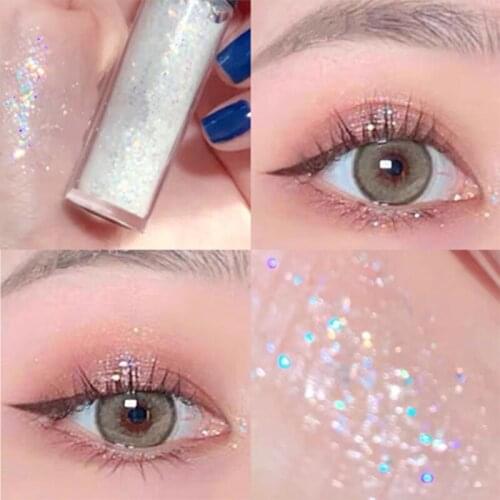 7 Colors Diamond Shiny Liquid Eyeshadow Waterproof Glitter Eye Shadow Makeup Highlight Pigment Long Lasting Eyeshadow Cosmetics