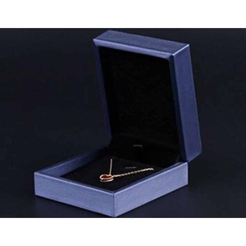 1pcs 7.4x8.4x3.5cm Wholesale Pendant Necklace Chain Storage Package Gift Box Blue/Red Long Earrings Jewelry Organizer Box