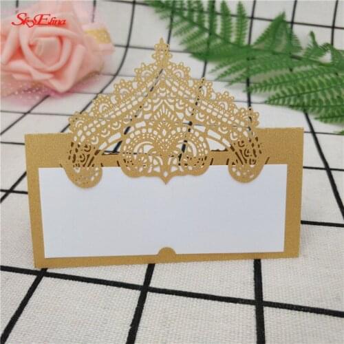 10/50/100pcs Hollow Out Wedding Party Table Wine Food Guest Name Place Cards Favor Decoration Table cards Seat card 7Z