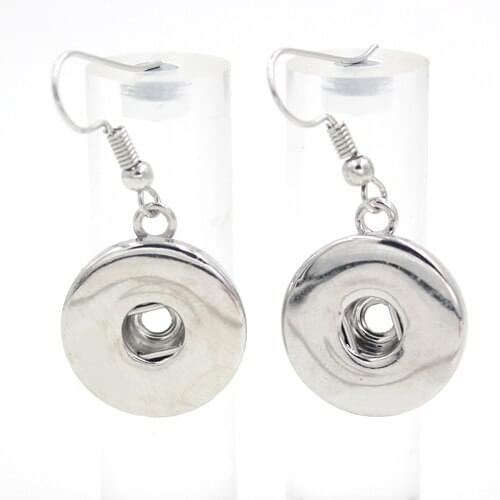 10prs/lot Wholesale DIY Interchangeable Earrings,Metal 18mm Button Snap Earrings Wholesale Bijoux Brinco