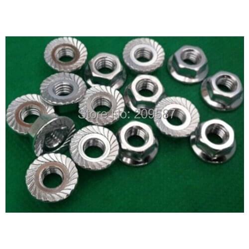 100pcs Metric M3 304 Stainless Steel Hex Head Flange Nuts
