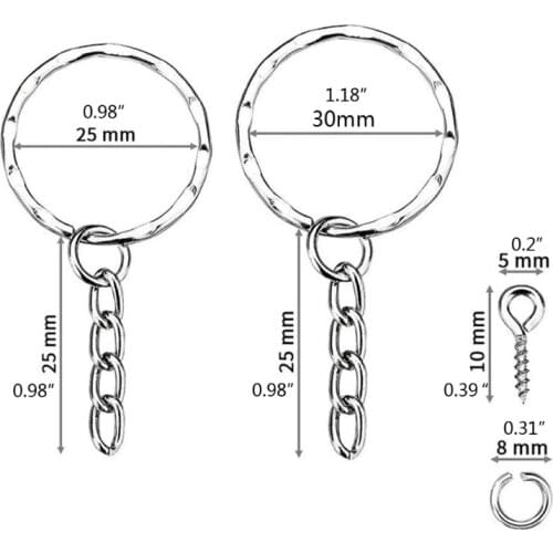 120Pc Screw Eye Pin Key Chains With Open Jump Ring Chain Extender Jewelry Making A0NF