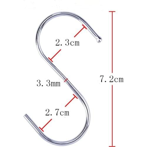 15pcs S Shaped Hooks Hanging Hooks Hangers for Bathroom Bedroom Office and Kitchen 7.2cm
