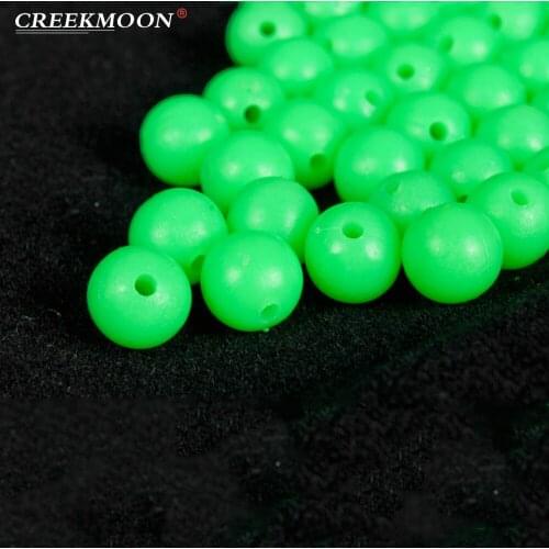200Pcs Oval Soft Fishing Space Bead Glowing Beads Float Bobber Luminous Bulk Beads Fishing Floats Accessories for Night Fishing