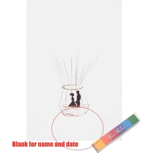 3 Size Couple Wedding Fingerprint Printings Customized Banquet Guest Book DIY Signature Party Decorative Canvas Painting