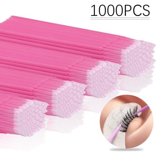 500/1000pcs Microbrush Disposable Brushes Eyelash Extension Lash Removing Cleaning Cotton Swabs Lashes Accessories Makeup Tools