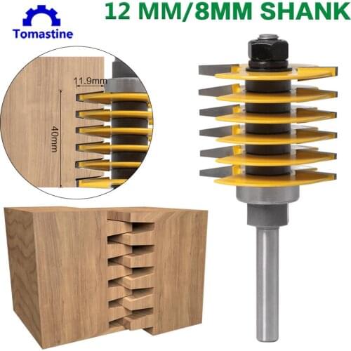 8mm/12mm Puzzle Knife Split Joint Knife Carpentry Milling Cutter Finger Knives 8/12 Handle Carpentry Tenon Combine Knife Drill