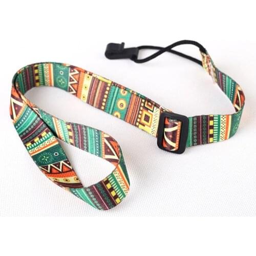 Ethnic Style Ukulele Strap Durable Adjustable Printing Ribbon Clip-on Hawaii Guitar Belt Sling Instrument Guitar Accessories