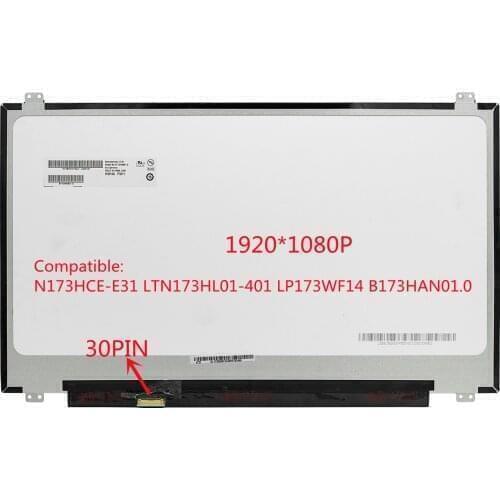 B173HAN01.0 Fit LTN173HL01 LP173WF4 SPF1 F2 F3 F4 F5 B173HAN01 N173HCE-E31 1920X1080 IPS De 30 Pines