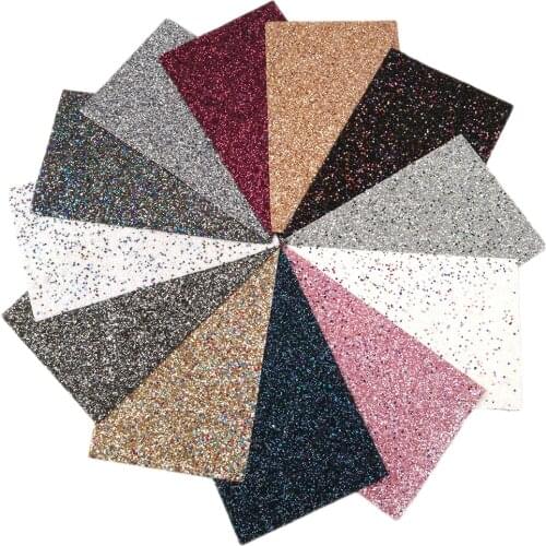 David accessories 20*33cm Shiny Sequins Chunky Glitter Faux Synthetic Leather Fabric,DIY HairBow Bag Shoes Material,1Yc6315