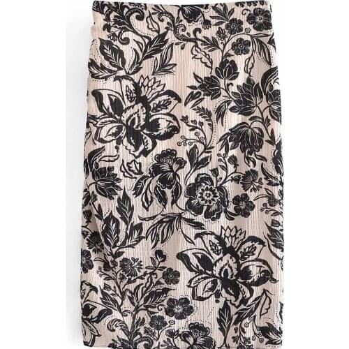 Elegant Floral Midi Pleated Skirts DLBSQ091