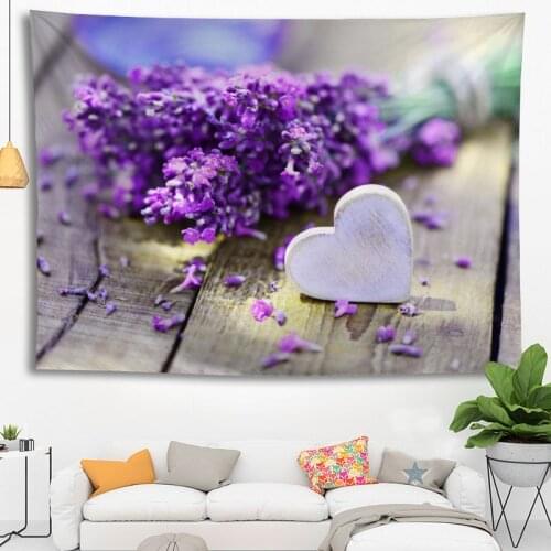 Custom Flowers Lavender Tapestry wall hanging tapestry home decoration rectangle bedroom wall art tapestry 140X250cm