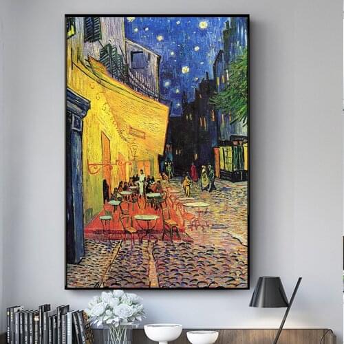 Van Gogh Cafe Terrace At Night Canvas Paintings On the Wall Art Posters And Prints Famous Impressionist Art Pictures Cuadros