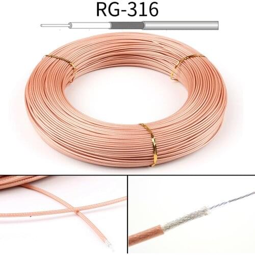 M17/113-RG316, RF Coaxial Cable, 2.5mm, 50 Ohm, Low Loss for Crimp Connector, conector FEP, Cable RG316 5m10m 30m 50m