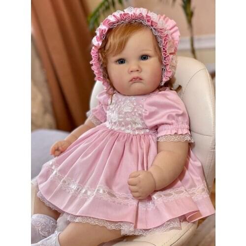 60CM Reborn Toddler Charlltte Princess Doll High Quality Hand Paint Multiple layers with Visible Veins Rooted Long Curly Hair