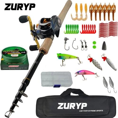 2021 hot model casting rod combo telescopic castingbait reel fishing rod with bag PE Braided line lure Accessories box