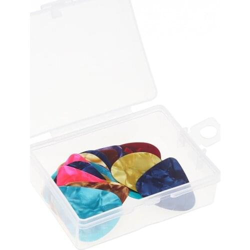 Guitar Picks 24pcs Guitar Picks 0.5mm 0.75mm Smooth Celluloid Ukulele Guitar Plectrum with Box