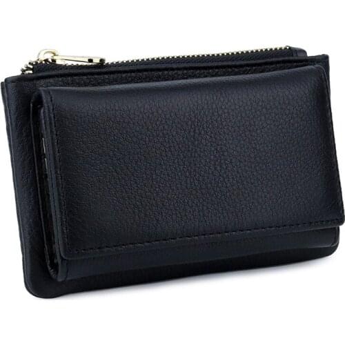 Multi Functional Leather Key Bag Pocket Change Purse Large Capacity Soft Pickup Bag Solid Color And Simple Style Key Wallet