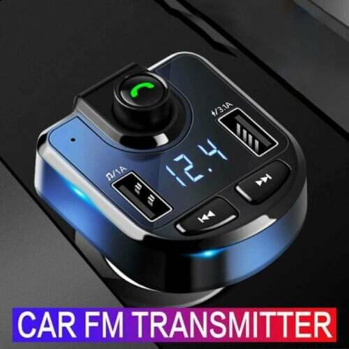 MAYITR Multi-functional Car bluetooth FM Transmitter Wireless Fast Charger Handsfree Audio Receiver For Universal Smart Phone