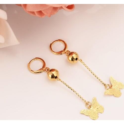 Fashion Women beads Drop Earring Dangle Earring Charms Jewelry butterfly Earrings brincos Vintage girls wedding party gifts