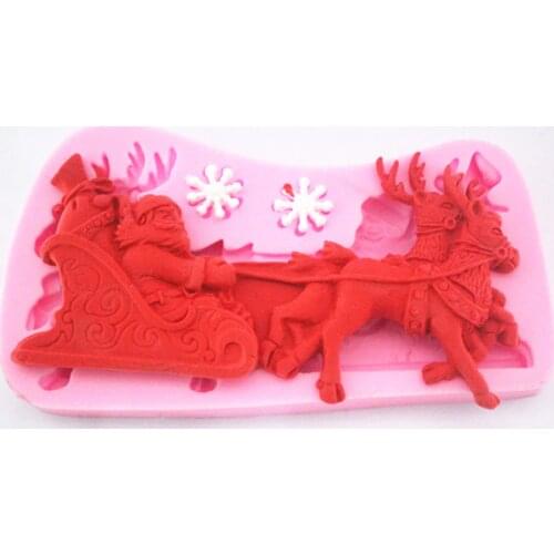 New Santa Claus Elk Fondant Moulds Candy Mould Cake Decorating Molds