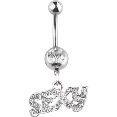 2018 new Surgical Steel The letter Piercing Navel Rings Womens Sex Body Jewelry Body Piercing Summer style party gift