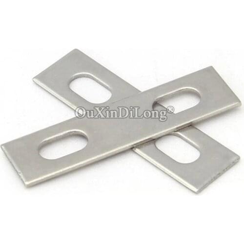 New 50PCS 304 Stainless Steel Flat Straight Furniture Corner Braces Board Frame Shelves Support Brackets Reinforced Connectors