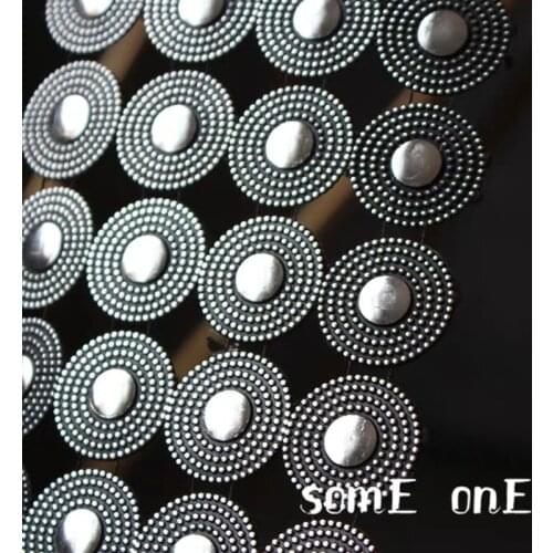 New Retro Armor Circle Designer Accessories DIY Patchwork Crafts Belt Decor Clothes Dress Metallic Designer Fabric