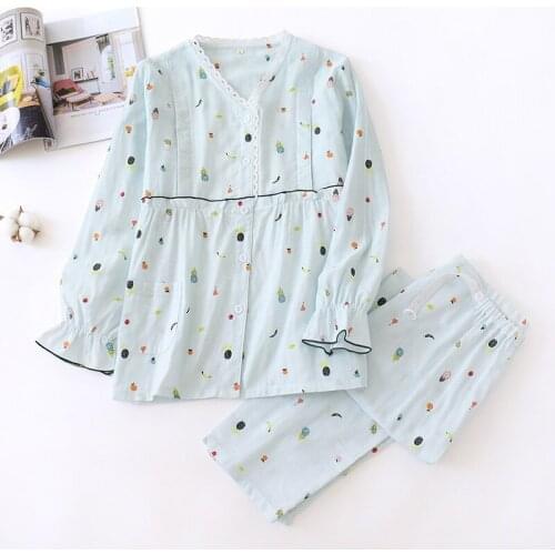 Fruit pajamas for pregnant women, cotton confinement clothes, postpartum maternity clothes, nursing pajamas during pregnancy