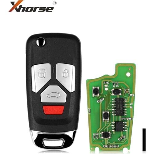 Xhorse XKAU02EN Wire Remote Filp Key for Audi Type 3+Panic 10pcs/lot