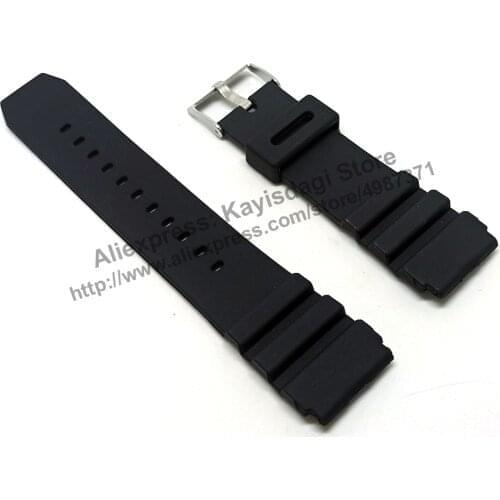 22mm Black Rubber Watch Band / Strap compatible Casio AMW-330 , MW-300 , MW-302 , MTD-1009 , MD-705 , MMA-200W