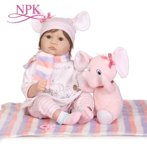 NPK 55cm Silicone Reborn Baby Doll kids Playmate Gift For Girls 22 Inch Baby Doll Alive Soft Toys For Bouquets Doll Bebes Reborn