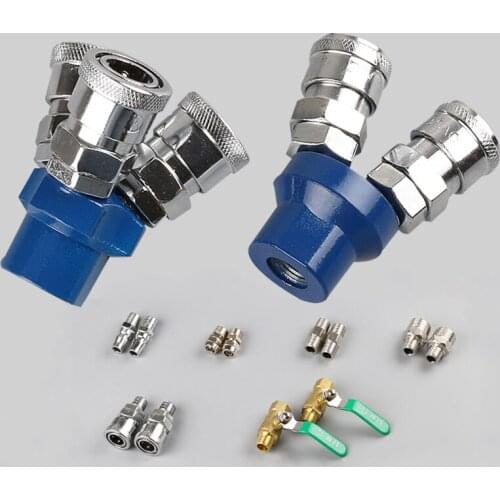 SMV/Y 2 Way 3 Way High Strength Quick Connector C-type 0.90" Air Compressor Manifold Multi Hose Coupler Fitting Pneumatic Parts