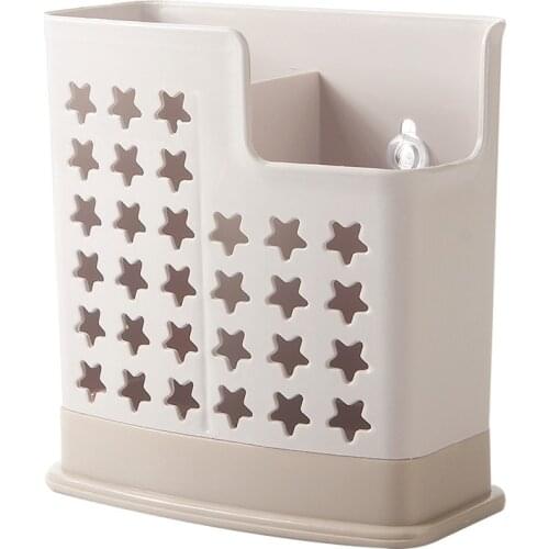 Home Chopsticks Cage Suction Cup Drain Rack Wall-mounted Kitchen Utensils Storage Organizer Fork Knife Spoon Holder Tableware