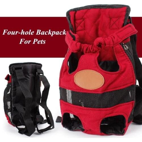 Pet Outdoor Carrier Dog Mesh Breathable Backpack Front Chest Cat Hole Adjustable Backpack For Dog Carrier Tote Cat Puppy Pet Bag